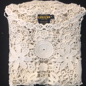 🐿 RALPH LAUREN RUGBY tatted/crochet top Medium -M